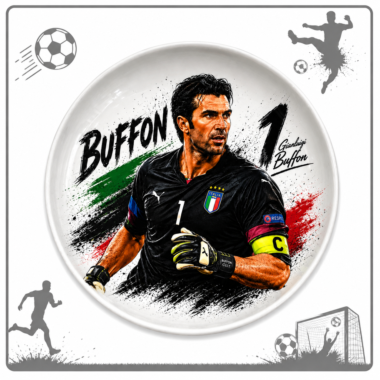 Buffon بشقاب گود اسطوره های فوتبال - طرح بوفون - ویژه جام جهانی 2026